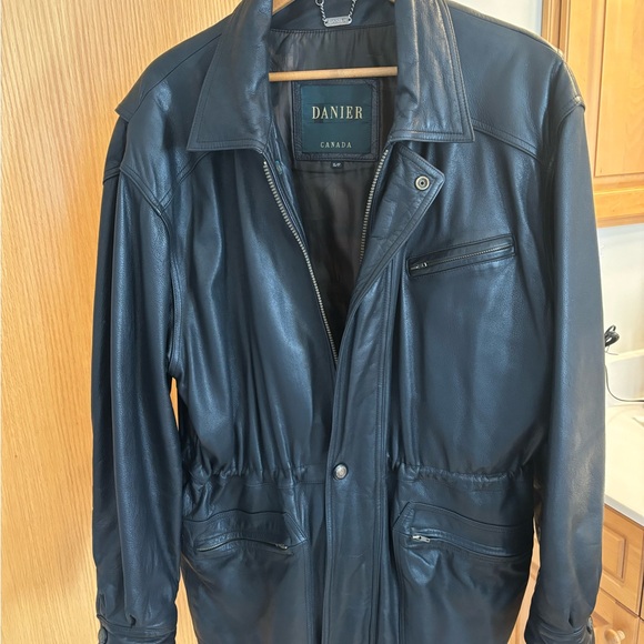 DANIER Genuine Leather Jacket Black - Size Small - Picture 6 of 10